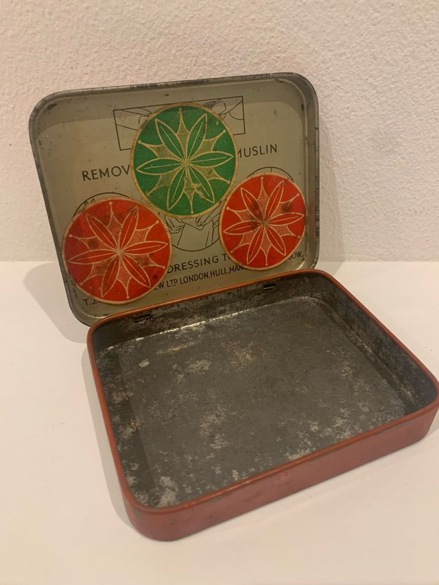 Scatola di latta Tensoplast vintage