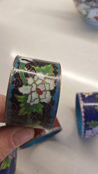 Servilleteros Cloisonné Florales