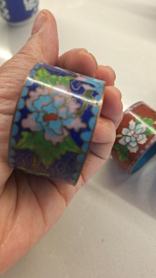 Servilleteros Cloisonné Florales