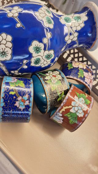 Servilleteros Cloisonné Florales