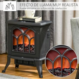 Chimenea Eléctrica de Pie 750/1500 W con Llama