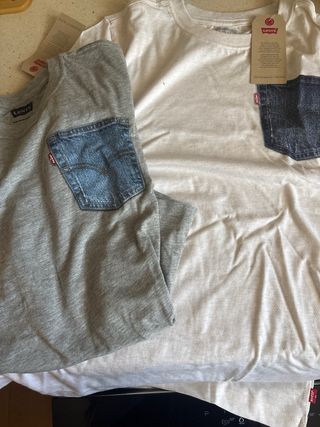 Conjunto Levi's: Camiseta Gris y Blanca + Short