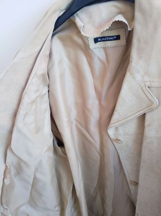 Giacca scamosciata vintage beige pelle blasting