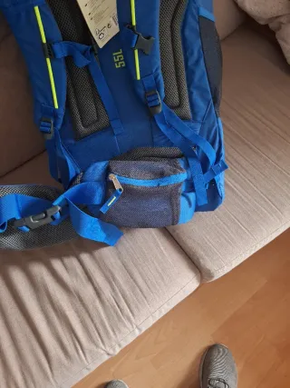 Mochila de Montaña Azul y Gris