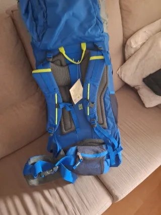 Mochila de Montaña Azul y Gris