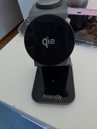 Cargador 3 en 1 Friendly Negro Qi2