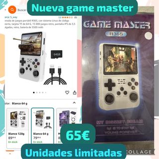 Consola Portátil Game Master R36S Blanca