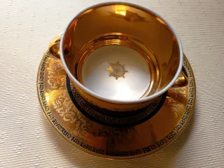 Juego Consomé Porcelana Oro