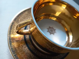 Juego Consomé Porcelana Oro