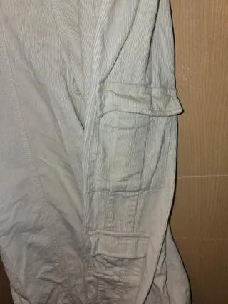 Pantalón Campana Crema Corduroy