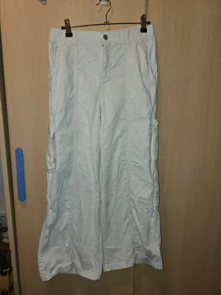 Pantalón Campana Crema Corduroy