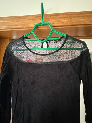 Vestido Largo Asimétrico Jacquard Negro