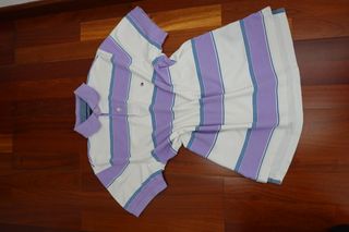 Polo Tommy Hilfiger Rayas Morado Blanco