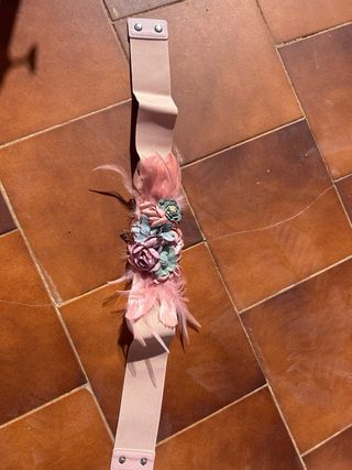 Set Bolsos y Complemento (cinturón) Flores Rosa