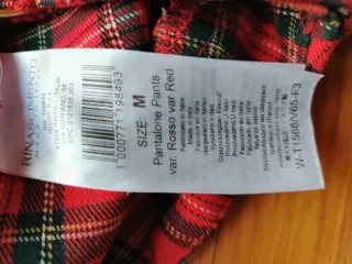 Pantaloni a quadri Rinascimento taglia M