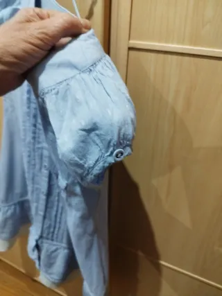 Vestido niña azul con encaje talla 8