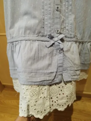 Vestido niña azul con encaje talla 8