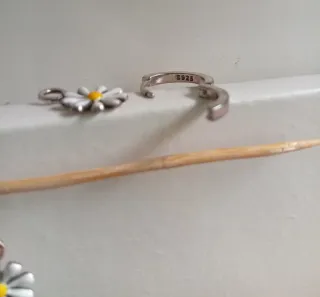 Pendientes Aro dos en uno Margaritas.