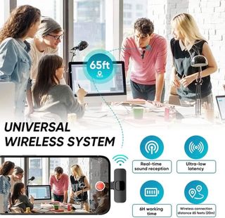 Microfono inalámbrico para iPhone 11-15 y Android