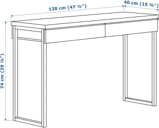Escritorio IKEA Bestå Burs Blanco Brillante