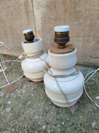 Lámparas de cerámica y corcho