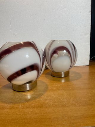 LAMPADA VINTAGE COPPIA VETRO MURANO DESIGN