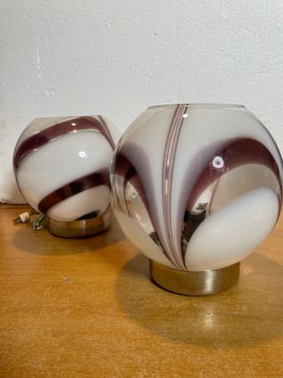 LAMPADA VINTAGE COPPIA VETRO MURANO DESIGN