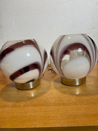 LAMPADA VINTAGE COPPIA VETRO MURANO DESIGN