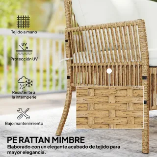 Conjunto Ratán Jardín Sofá y Mesa