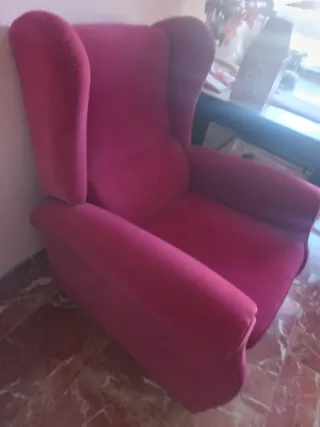 Sillón Relax Terciopelo Rojo