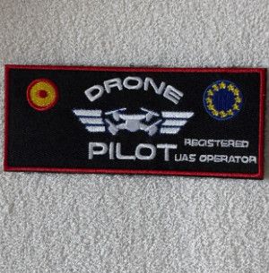 Parche Bordado Piloto Dron EU