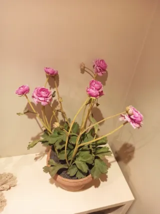 Adorno de flores artificiales rosas