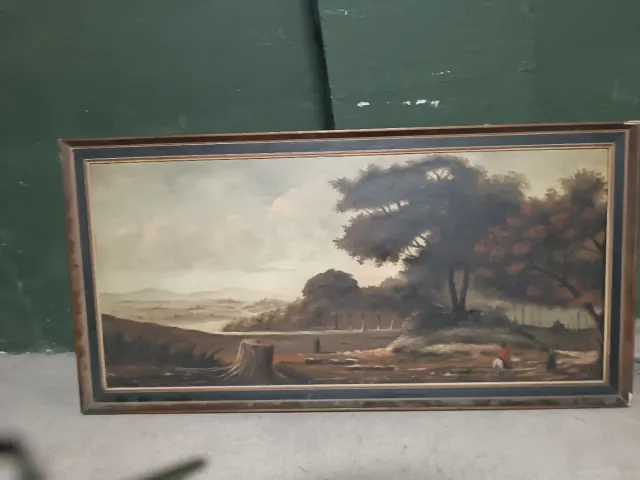 Cuadro antiguo grande paisaje