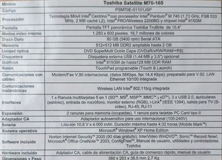 Portátil Toshiba Satellite M70-165
