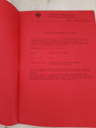 Certificato Omologazione KBA 21644 Rosso