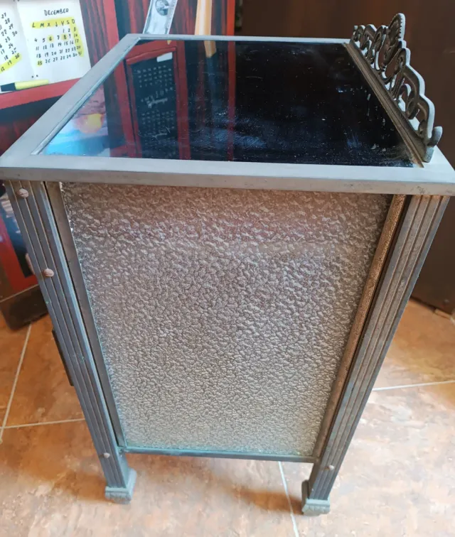 Mesilla metal y cristal vintage