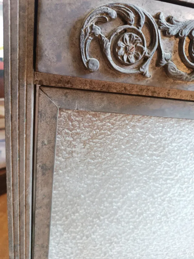 Mesilla metal y cristal vintage