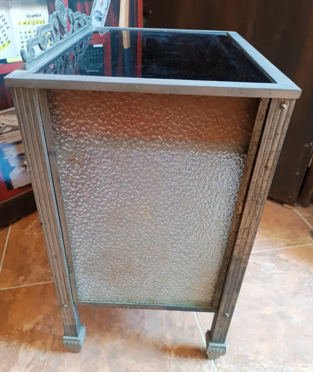 Mesilla metal y cristal vintage