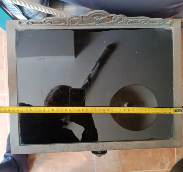 Mesilla metal y cristal vintage