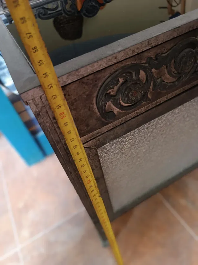 Mesilla metal y cristal vintage