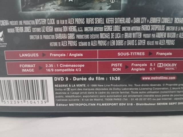 DVD Dark City , edicion Reino Unido.