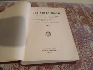 Tratado de higiene. Libro antiguo de 1925.
