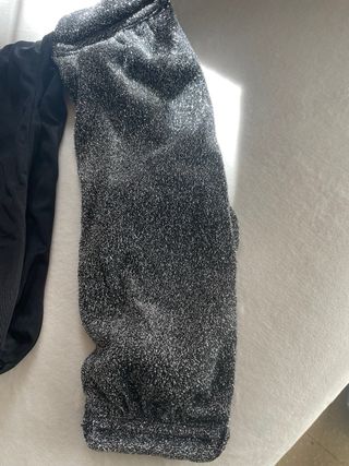 Trikini Benetton Bandeau Talla XS Plateado y Negro