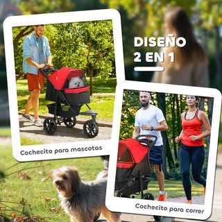 Carrello per Cani a 3 Ruote con Finestre a Rete