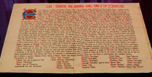 Carta de Arras del Cid y Da Jimena