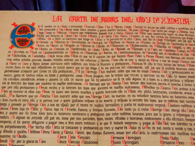 Carta de Arras del Cid y Da Jimena