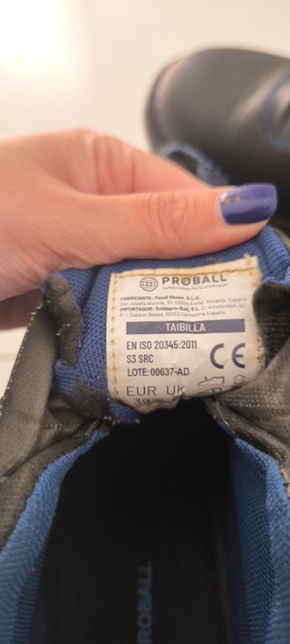 Botas de seguridad Proball,S3 SRC, negras y azules