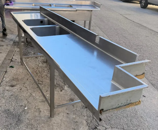 Fregadero industrial doble acero inoxidable