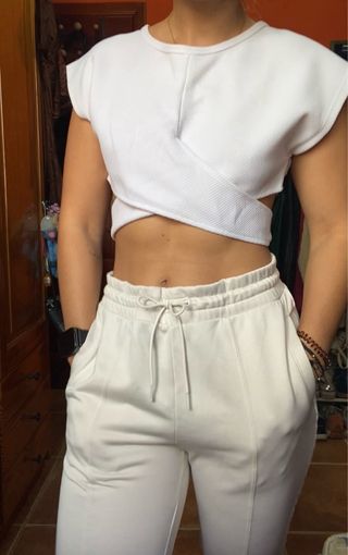 Pantalón chándal Puma rosa nude