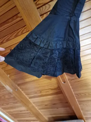 Camisa Negra Estilo Lolita/Cosplay